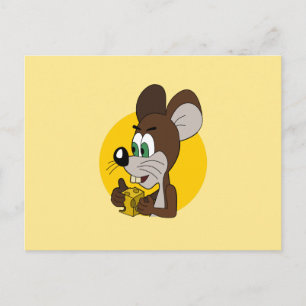 Carte Postale Dessin animé de souris mignonne