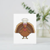 Carte Postale Dessin animé dinde chef Thanksgiving (Debout devant)