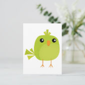Carte Postale Dessin animé d'oiseau vert (Debout devant)