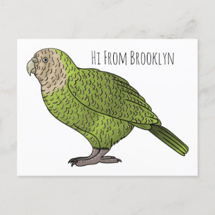 Carte Postale dessin animé d'oiseaux de Kakapo