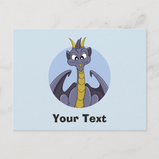 Carte postale dessin animé dragon violet (Devant)