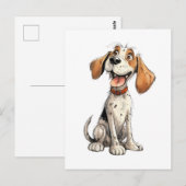 Carte Postale Dessin animé drôle de Beagle (Devant / Derrière)