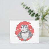 Carte Postale Dessin Animé Drôle de Bouledogue (Debout devant)