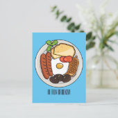 Carte Postale dessin animé du petit-déjeuner anglais (Debout devant)