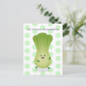 Carte Postale dessin animé mignon de bok choy (Debout devant)