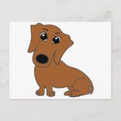 Carte Postale dessin animé rouge de dachshund (Devant)