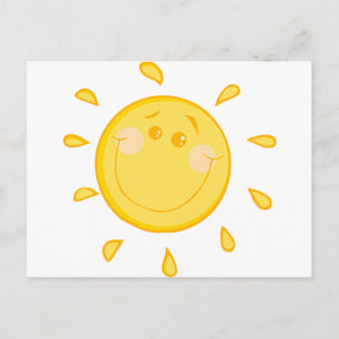 Carte Postale Dessin animé soleil ensoleillé