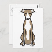 Carte Postale Dessin animé Whippet Dog (Devant / Derrière)