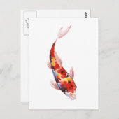 Carte Postale Dessin aquarelle de Koi Carp (Devant / Derrière)