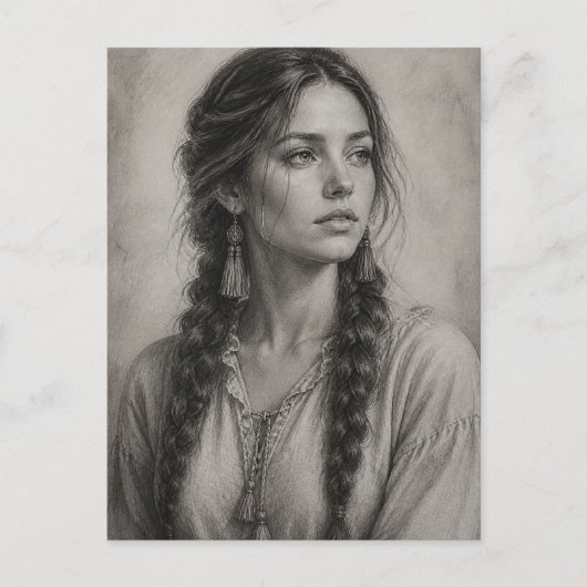 Carte Postale Dessin au crayon (Devant)