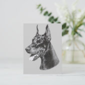 Carte Postale Dessin au crayon Doberman (Debout devant)