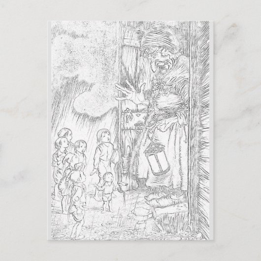 Carte postale Dessin au crayon Maison Coloriage | (Devant)