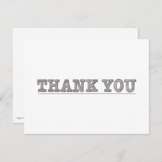 Carte Postale Dessin au crayon Merci Editable Couleur Positivité (Devant / Derrière)