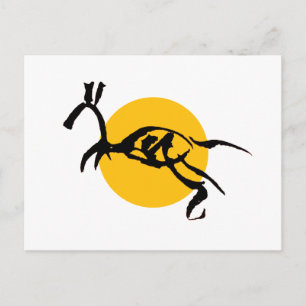 Carte Postale Dessin au pinceau de créature de cheval abstrait