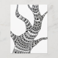 Dessin au stylo d'arbre courbe abstrait
