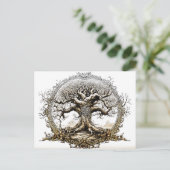 Carte Postale Dessin au stylo VikingSketch d'un arbre Yggdrasil  (Debout devant)