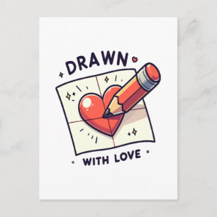 Carte Postale Dessin avec amour