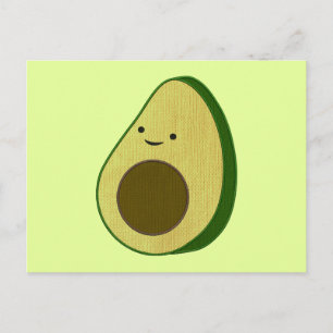 Carte Postale Dessin Avocado mignon Simulé Broderie