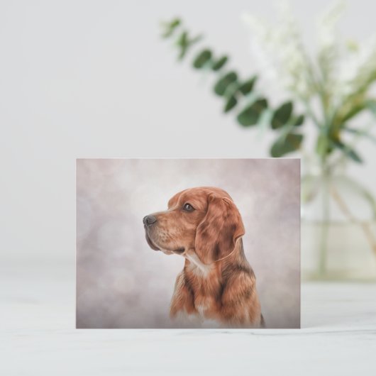 Carte Postale Dessin Beagle de chien (Debout devant)