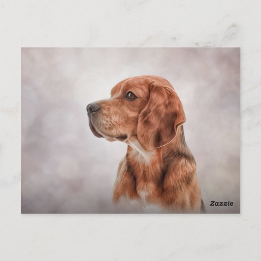 Carte Postale Dessin Beagle de chien (Dos)