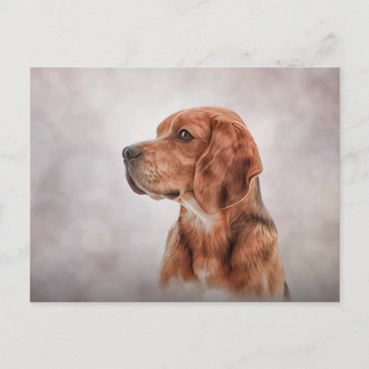Carte Postale Dessin Beagle de chien (Devant)