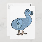 Carte Postale Dessin bleu Dodo Bird (Devant / Derrière)