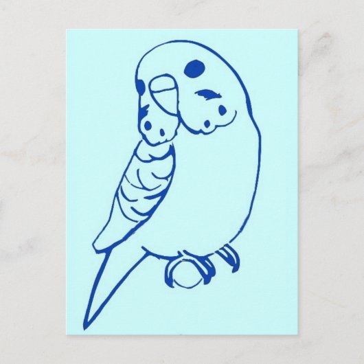 Carte Postale Dessin Budgie (Devant)