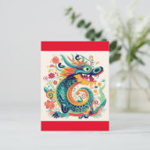 Carte Postale Dessin Chinese Dragon Wall Art (Debout devant)
