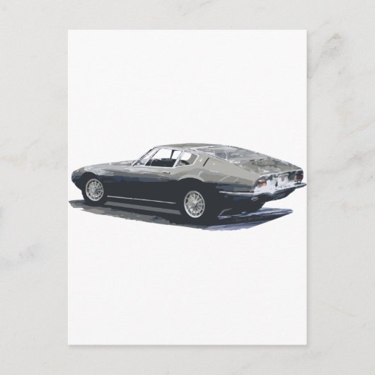 Carte Postale Dessin classique Maserati Ghibli (Devant)