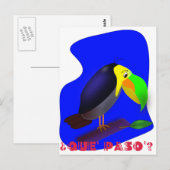 Carte Postale Dessin coloré Toucan (Devant / Derrière)