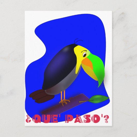 Carte Postale Dessin coloré Toucan (Devant)