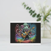Carte Postale Dessin Cthulhu Rock 'n Roll (Debout devant)