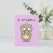 Carte Postale Dessin d'adorable hamster (Debout devant)