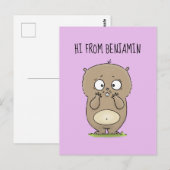 Carte Postale Dessin d'adorable hamster (Devant / Derrière)