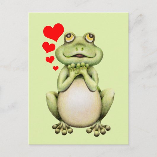 Carte Postale Dessin d'amour de grenouille (Devant)
