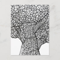 Dessin d'arbre abstrait de formes ovales Design