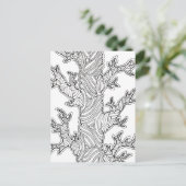 Carte Postale Dessin d'arbre flou abstrait (Debout devant)