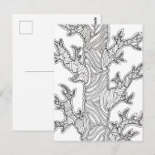 Carte Postale Dessin d'arbre flou abstrait (Devant / Derrière)