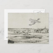 Carte Postale Dessin d'art de la machine de vol de l'avion vinta (Devant / Derrière)