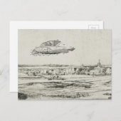 Carte Postale Dessin d'art de la machine de vol de l'avion vinta (Devant / Derrière)