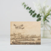 Carte Postale Dessin d'art de la machine de vol de l'avion vinta (Debout devant)