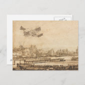 Carte Postale Dessin d'art de la machine de vol de l'avion vinta (Devant / Derrière)