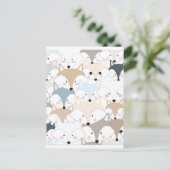 Carte Postale Dessin de bande dessinée motif de renard ou de lou (Debout devant)