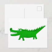 Carte Postale Dessin de bébé alligator mignon (Devant / Derrière)