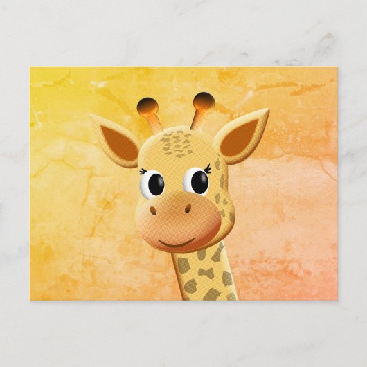 Carte Postale Dessin de bébé girafe mignon (Devant)