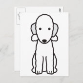 Carte Postale Dessin de Bedlington Terrier Dog (Devant / Derrière)