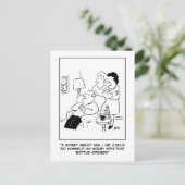 Carte Postale Dessin de blessure à l'ouvre-bouteille. Drôle (Debout devant)