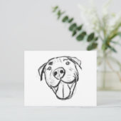 Carte Postale dessin de bulle simple amoureux de les chiens noir (Debout devant)