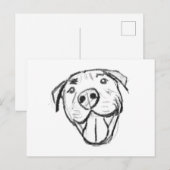 Carte Postale dessin de bulle simple amoureux de les chiens noir (Devant / Derrière)