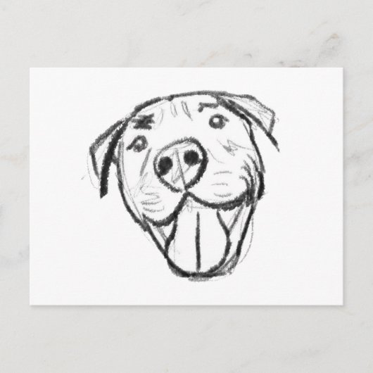 Carte Postale dessin de bulle simple amoureux de les chiens noir (Devant)